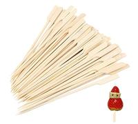 200 PCS Bamboo Skewers, 12 CM Wooden Bamboo Paddle Skewers Paddle Skewers Barbecue Bamboo Skewers for Grill Party Fruit Cocktails Buffets