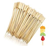 200 PCS Bamboo Skewers, 18 CM Wooden Bamboo Paddle Skewers Paddle Skewers Barbecue Bamboo Skewers for Grill Party Fruit Cocktails Buffets Party
