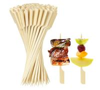 200 PCS Bamboo Skewers for Appetizers, 12 cm Toothpicks, Wooden Skewers for Kebabs, Cocktail Picks for Drinks, Fruit Kababs, Sausage, Barbecue Snacks, Natural Wooden Paddle Skewer Mini Food Sticks