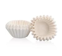 200 PCS Basket Type Coffee Filter Papers, Disposable Basket Coffee Filters, Biodegradable Coffee Filter Flowers, 1-4 Cup White Coffee Filters, for Small Coffee Makers/Pour Over Coffee Machines