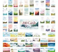 200 PCS Bible Verse Cards, 60 Delicate Designs Mini Prayer Cards Water-color Style Motivational Inspirational Quote Cards for Religious Christian Women Woman