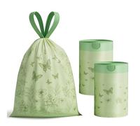 200 PCS Bin Bags Mugwort Scented Small 2.6 Gallon Anti-Mosquito Trash Bags 10-15L Bin Liners with Drawstrings Tear-Resistant Durable & Leak-Proof Waste Bags for Home Office Kitchen Bathroom Garden