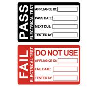 200 PCS Black Pass PAT Testing Labels (1x1.6 inch) with 40 PCS Fail Appliance Testing Labels (1x1.6 inch)