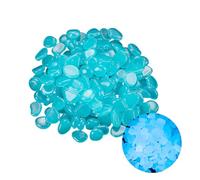 200 Pcs Blue Glow Pebbles,fish tank stones，fish tank pebbles， Glow in the Dark Garden Stones for Outdoor Decor, Pathways, Fish Tanks, and DIY Crafts