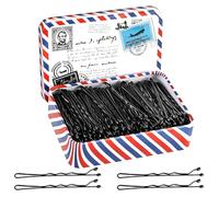 200 Pcs Bobby Pins for Women, Strong Hold Hair Pins, Black Hair Grips and Clips for Styling with Envelope Metal Storage Box