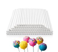 200 PCS Cake Pop Sticks, White Paper Lollipop Sticks 3 Inch Splinter-Free Durable Baking Sticks for Cake Pops, Candy, Chocolate, Marshmallow DIY Dessert Making, Party, Birthday and Home Baking Use
