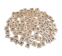 200 Pcs Capital Wooden Letters for Crafts,Scrabble Black Letter Children's Educational Toy for Travel,Play,Help Children Recognize Letter,DIY Projects,Art,Wall Decore,Ideal for Kids,Adults Creating