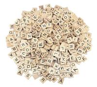 200 Pcs Capital Wooden Letters for Crafts,Scrabble Black Letter Educational for Travel,Play,Help Recognize Letter,DIY Projects,Art,Wall Decore,Adults Creating