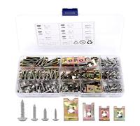 200 Pcs Car U-Clip Speed Nuts for Audi A4 S4 RS4 B5 B6 B7 B8 B9 1996-2023, Metal Chimney Nut Self Tapping Screw Assortment Kit Auto Interior Door Fasteners