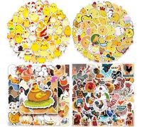 200 Pcs Chicken Stickers Cute Yellow Chicken Vinyl Waterproof Stickers Aesthetic Animals Chick Decals for Laptop, Waterbottle, Phone, Skateboard, Guitar, Luggage, Helmet, Gift for Kids, Adults