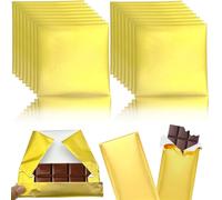 200 Pcs Chocolate Bar Wrappers With Thick Paper Packaging, 20cm*20cm/7.87"*7.87" Gold Aluminum Foil, Personalized for Homemade Candies/Chocolate Bars/Gifts