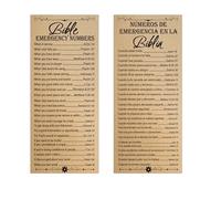 200 Pcs Christian Bible Emergency Numbers Bookmark 2.36 x 6 inch Spanish Christian Bible Emergency Numbers Bookmark for Church Gift Christmas Catholic Friend Sunday School Retreat Class(Double-Sided)