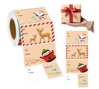 200 PCS Christmas Gift Tags - Gift Tags for Christmas Presents,50 x 38mm Christmas Tags Sticker Self-Adhesive Labels for Present Cards (A)