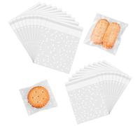 200 Pcs Clear Cellophane Bags, 2 Size Clear Frosted Plastic Package, Self Adhesive Small Plastic Packaging Bags with White Dot, for Cookies Biscuit, Packaging, Sweets, Chocolates, Jewelry, Cards