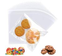 200 Pcs Clear Cellophane Bags, 6 x 8 Inch Food Safe Self-Sealing Cookie Bags for Bakery, Snacks, Candy, Cookies, Favors, Soap, Chocolates