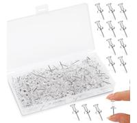 200 PCS Clear Push Pins with Storage Box, Heavy Duty Thumb Tacks for Cork Notice Boards, Bulletin Boards & Walls, Drawing Pins for Maps, Posters & Crafts (Transparent)