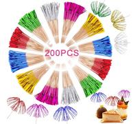 200 PCS Cocktail Accessories for Drinks, 23cm Cocktail Umbrellas for Drinks Cocktail Decorations, Colourful Sparklers Wedding Party Accessories, Suitable for Friend's Party, Bar Dance Party