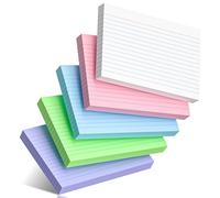 200 Pcs Colored Index Cards 4 x 6 Inch Ruled Index Cards, College Ruled Flash Cards for School, College, Office and Home Organization, Durable Study To Do List Note Cards with Lines, 5 Pack of 40