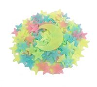 200 Pcs Colorful Glow in The Dark Luminous Stars and Moon Fluorescent Noctilucent Plastic Wall Stickers Murals Decals for Home Art Decor Ceiling Wall Decorate Kids Bedroom Room Decorations