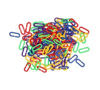 200 Pcs Colorful Plastic C-clips Chain Links for Parrot Bird Safe Foot Accessories for Small Parakeets and Budgies DIY Hanging Bird Cage Decorations and Skill Development