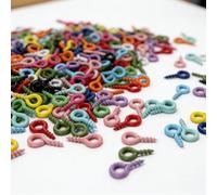 200 Pcs Colorful Small Screw Eye Pins, Eye Screw Clasps, Jewelry Eye Hooks, Self Tapping Screws, Mini Hoop Pegs, Craft Eyelets for DIY Jewelry Making, Arts, Crafts Sewing