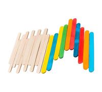200 PCS Coloured Lollipop Sticks, Wooden Ice Cream Sticks, Smooth Wooden Lolly, Popsicle Craft Sticks for Home Art Supplies, DIY Crafting, 114x10x2mm
