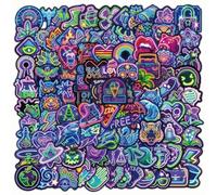 200 Pcs Cool Neon Stickers for Kids Teens Adults Boys Girls Gift,Neon Stickers Pack for Laptop,Skateboard,Luggage,Car,Bike,Cup,Computer,Water Bottle Decor,Vinyl Waterproof Decals