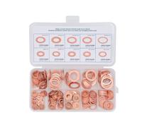 200 Pcs Copper Washers Assorted Kit, 9 Sizes Flat Metal Washers Kit For Screws And Bolts,Flat Copper Sealing - M5, M6, M8, M10, M12, M14