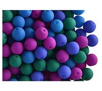 200 pcs Czech Glass Round Pressed Beads, 6 mm, Estrella NEON (UV Active), Dark Neon Mix