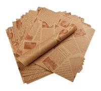 200 Pcs Deli Wax Paper Sheets 10 x 10 Inch Old Newspaper Style Printed Greaseproof Deli Paper for Wrapping Breads Burgers French Fries Sandwiches (Brown)