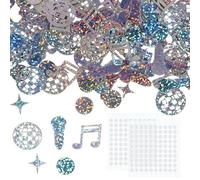 200 PCS Disco Confetti, Glitter Music Notes Party Decorations Disco Party Decorations with 2 sheets glue stickers for 70s 80s Hippie Birthday Music Bachelorette Parties Supplies