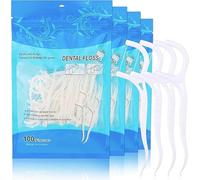 200 Pcs Disposable Dental Floss Picks, 2-in-1 Toothpicks with Floss, Triple Clean for Teeth Cleaning