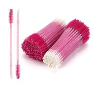 200 Pcs Disposable Mascara Wands Dual Ended Eyelash Brush Lip Brush, Lipstick Applicator Eyebrow Spoolies Brush for Eyelash Extensions - Hotpink