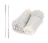 200 Pcs Disposable Mascara Wands Dual Ended Eyelash Brush Lip Brush, Lipstick Applicator Eyebrow Spoolies Brush for Eyelash Extensions - White