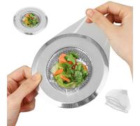 200 Pcs Disposable Mesh Sink Strainer Bags Kitchen Sink Filter Anti-Clogging Elastic Sink Filter Trash Bag Kitchen Sink Trash Mesh Bag for Collecting Kitchen Food Waste Garbage(White)