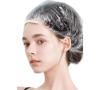 200 PCS Disposable Shower Caps Plastic Clear Hair Cap Elastic Waterproof Hair Bath Caps Thickening Shower Cap for Women Men Kids Girls Hotel and Hair Salon Travel Spa Home Use Beauty Salon Accessories
