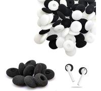 200 Pcs Earphone Sponge Mesh Cushion Pads, Replacement Foam Earbud Earpad, Ear Earbuds Headset Covers, Foam Earpad Replacement Covers for Earphones & Headphones (Black & White)