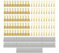 200 PCS Electrical Wire Connector Male Female Spade Connectors Wire Crimp Terminal Block with Insulating Sleeve Kit (6.3)