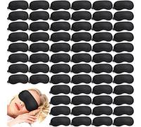 200 Pcs Eye Mask Sleeping Blindfold Eye Cover with Adjustable Strap for Games Party Team Building Travel Individually Wrapped Sleep Eye Cover for Women Men Kids (Black)