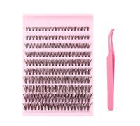 200 Pcs False Eyelashes With A Tweezers, Individual Cluster Lashes With Clear Band, Natural Soft Wispy for Daily Wear, Weddings & Photo Shoots, 8-16mm, Diy Lash Extensions