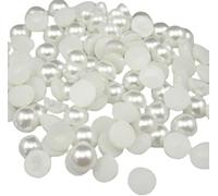 200 pcs Faux White Half Pearl Bead Flat Back Resin Bead Scrapbook Decor Craft Nail Art Rhinestones Stickers Durability and convenience