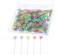 200 Pcs Flat Love Head Pins Sewing Pins Flat Head Straight Pins Quilting Pins with A Storage Box Assorted Colors Decorative Pins Long 2.14inch for Dressmaker Craft Sewing Projects Jewelry and DIY