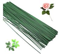 200 Pcs Floral Stem Wire,16 Inch 22 Gauge Dark Green Bouquet Stem for Flower Arrangements,DIY Crafts,Flower Making Supplies