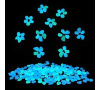 200 Pcs Glowing Rocks, EVERMARKET Glow in The Dark Garden Pebbles Stones Rocks for Yard and Walkways Decor, DIY Decorative Luminous Stones in Blue and White