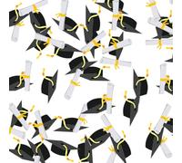200 Pcs Graduation Cap Diploma Table Confetti Small Black Grad Cap Confetti Graduation Party Table Scatter Congrats Grad Table Decorations for Home