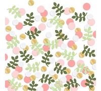 200 Pcs Green Leaves Confetti,Party Table Confetti Round Dots Scatter Confetti Birthday Confettis,Baby Shower Paper Confettis for Happy Birthday Table Decoration Wedding Party Supplies (Pink)