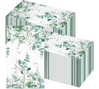 200 Pcs Greenery Guest Napkins 40cm x 32.5cm Eucalyptus Hand Towels for Bathroom Green Leaves Paper Napkins Decorative Floral Guest Towels for Wedding Bridal Baby Shower Garden Party Home Ta