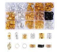 200 Pcs Hair Beads Dreadlocks Hair Cuffs, Metal Dread Locks, Hair Rings Hair Charms, Men & Women's Hair Jewellery for Braids, Silver Gold Hair Accessories, Dreadlock Accessories