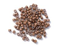 200 PCS Hair Extensions Nano Clip Beads Hair Rings Lined 3mm Micro Silicone Extension Braids for Hair or Feather Extensions Hair Stylist Salon Decorations (200 Pcs,Light Brown)