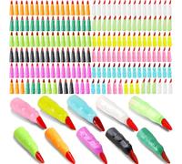 200 Pcs Halloween Witch Fingers Bulk Glow in the Dark Plastic Fingers Fake Finger Pointers for Kids Witch Cosplay Dress up,10 Colors